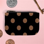 Polka Dots - French Beige on Black Mini Coin Purse