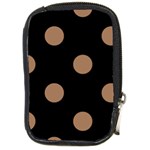 Polka Dots - French Beige on Black Compact Camera Leather Case