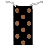 Polka Dots - French Beige on Black Jewelry Bag
