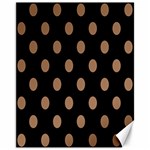 Polka Dots - French Beige on Black Canvas 11  x 14 