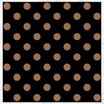 Polka Dots - French Beige on Black Canvas 16  x 16 