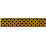 Polka Dots - Black on Golden Brown Flano Scarf (Large)