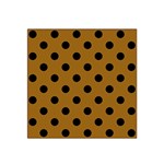 Polka Dots - Black on Golden Brown Satin Bandana Scarf