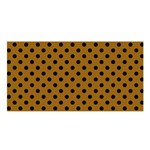 Polka Dots - Black on Golden Brown Satin Shawl