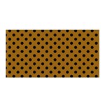 Polka Dots - Black on Golden Brown Satin Wrap