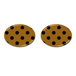 Polka Dots - Black on Golden Brown Cufflinks (Oval)