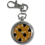 Polka Dots - Black on Golden Brown Key Chain Watch