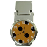 Polka Dots - Black on Golden Brown Money Clip Watch