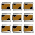Polka Dots - Black on Golden Brown 9mm Italian Charm (9 pack)