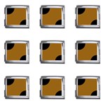 Polka Dots - Black on Golden Brown Mega Link Italian Charm (9 pack)