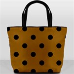 Polka Dots - Black on Golden Brown Bucket Bag