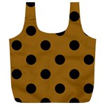 Polka Dots - Black on Golden Brown Full Print Recycle Bag (XL)
