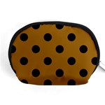Polka Dots - Black on Golden Brown Accessory Pouch (Medium)
