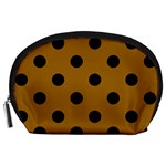 Polka Dots - Black on Golden Brown Accessory Pouch (Large)