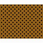 Polka Dots - Black on Golden Brown Collage 11  x 14 