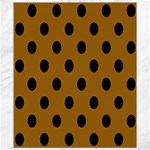 Polka Dots - Black on Golden Brown Canvas 8  x 10 