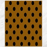 Polka Dots - Black on Golden Brown Canvas 11  x 14 