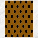 Polka Dots - Black on Golden Brown Canvas 12  x 16 
