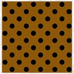 Polka Dots - Black on Golden Brown Canvas 20  x 20 