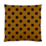 Polka Dots - Black on Golden Brown Standard Cushion Case (One Side)
