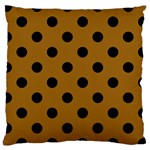 Polka Dots - Black on Golden Brown Large Cushion Case (Two Sides)