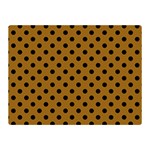 Polka Dots - Black on Golden Brown Double Sided Flano Blanket (Mini)