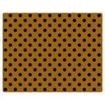 Polka Dots - Black on Golden Brown Double Sided Flano Blanket (Medium)