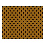 Polka Dots - Black on Golden Brown Double Sided Flano Blanket (Large)