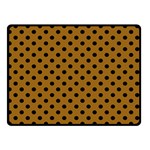 Polka Dots - Black on Golden Brown Double Sided Fleece Blanket (Small) (Two Sides)