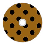 Polka Dots - Black on Golden Brown CD Wall Clock