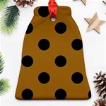 Polka Dots - Black on Golden Brown Bell Ornament (Two Sides)