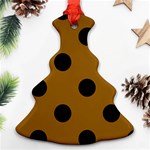 Polka Dots - Black on Golden Brown Ornament (Christmas Tree)