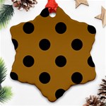 Polka Dots - Black on Golden Brown Ornament (Snowflake)