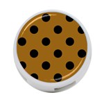 Polka Dots - Black on Golden Brown 4-Port USB Hub (Two Sides)
