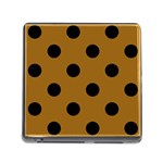 Polka Dots - Black on Golden Brown Memory Card Reader (Square)