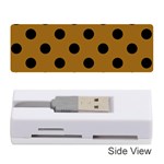 Polka Dots - Black on Golden Brown Memory Card Reader (Stick)