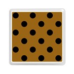 Polka Dots - Black on Golden Brown Memory Card Reader with Storage (Square)