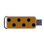 Polka Dots - Black on Golden Brown Portable USB Flash (One Side)