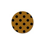 Polka Dots - Black on Golden Brown Golf Ball Marker