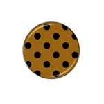 Polka Dots - Black on Golden Brown Hat Clip Ball Marker (10 pack)