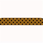 Polka Dots - Black on Golden Brown Small Bar Mat