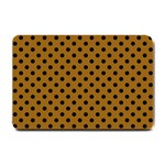 Polka Dots - Black on Golden Brown Small Doormat