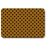 Polka Dots - Black on Golden Brown Large Doormat