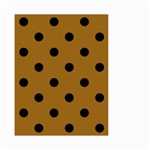 Polka Dots - Black on Golden Brown Small Garden Flag (Two Sides)