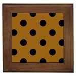 Polka Dots - Black on Golden Brown Framed Tile