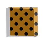 Polka Dots - Black on Golden Brown 4 x 4  Acrylic Photo Block