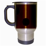 Polka Dots - Black on Golden Brown Travel Mug (Silver Gray)