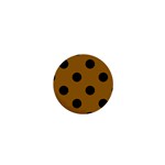 Polka Dots - Black on Golden Brown 1  Mini Magnet