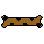 Polka Dots - Black on Golden Brown Magnet (Dog Bone)