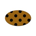 Polka Dots - Black on Golden Brown Sticker (Oval)